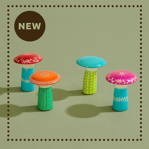 Flat Cap Soapstone Mushrooms