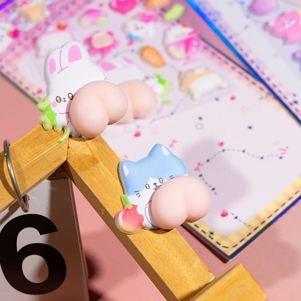 Animal Squishy Butt Stickers
