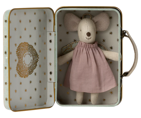 Guardian Angel Mouse in a Suitcase