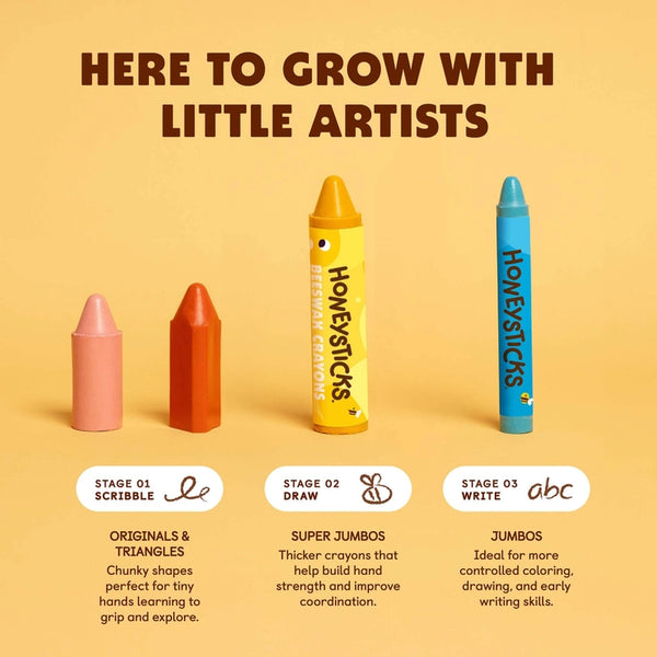 Beeswax Crayons - Super Jumbo 7pk