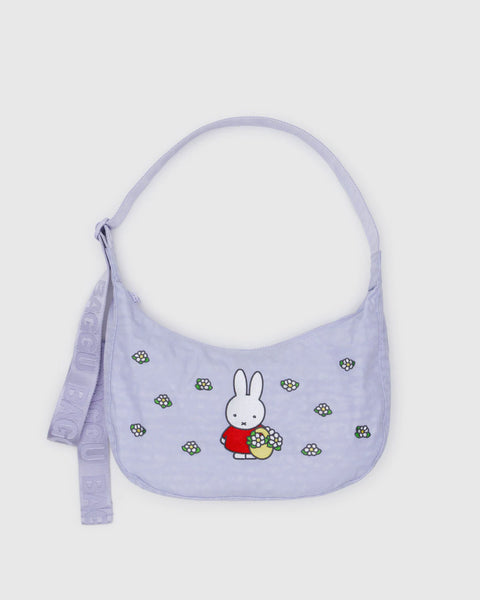 Medium Nylon Crescent Bag | Embroidered Miffy