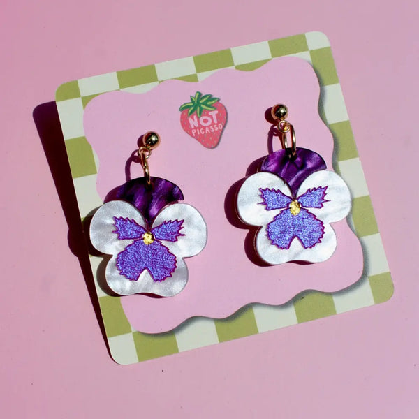 Mini Pansies Earrings