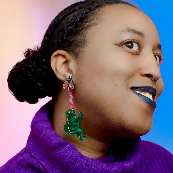 Frog and Fly Earrings