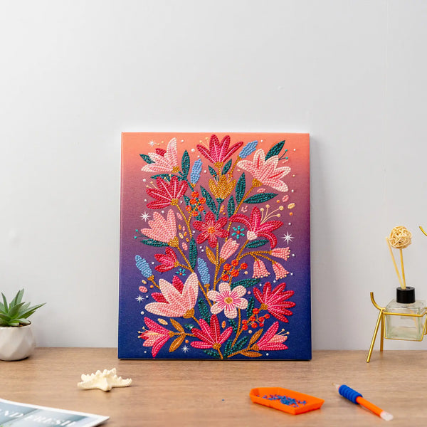 PixelPop Diamond Art Canvas Kit | Twilight Petals