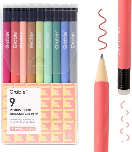 Grabie Medium Point Erasable Gel Pens | Whimsical Whirls