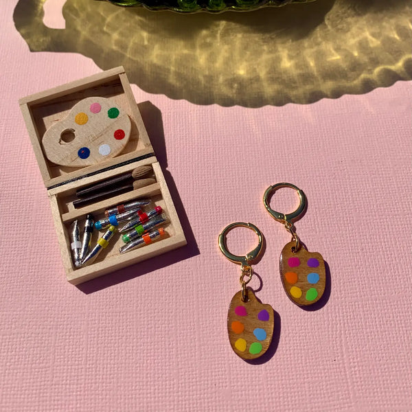 Mini Paint Palette Earrings
