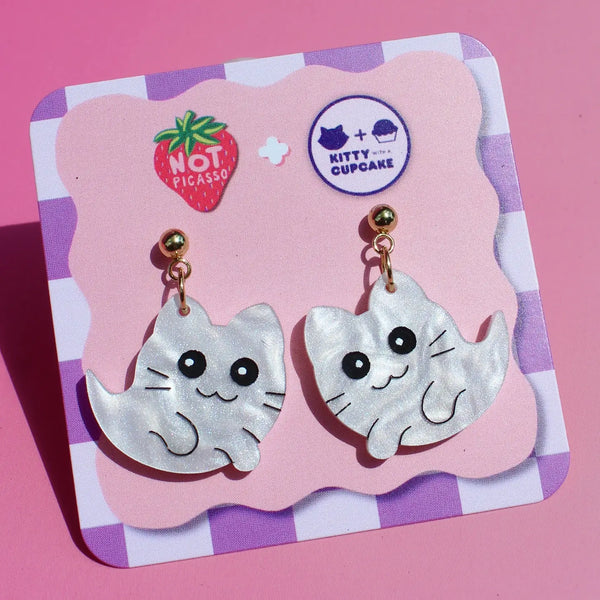 Ghost Kitty Earrings