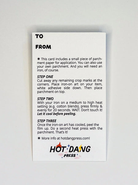 Happy Birthday Cat L'il Something Iron-On Card