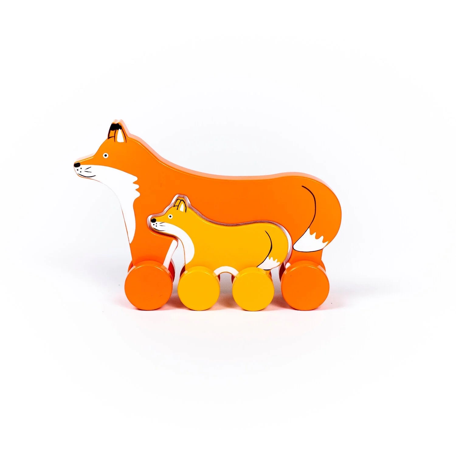 fox big and little wooden roller
