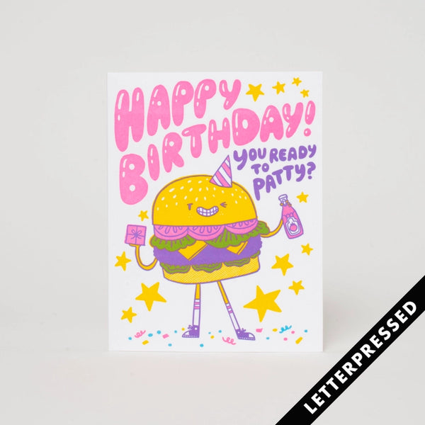 Hello! Lucky- Burger Birthday Card