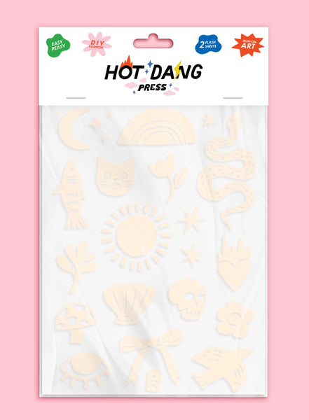 Linocut Art Iron-On Sheet