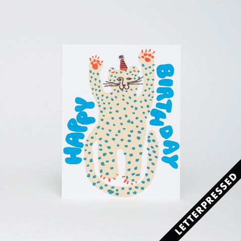 Egg Press- Party Cheetah Card