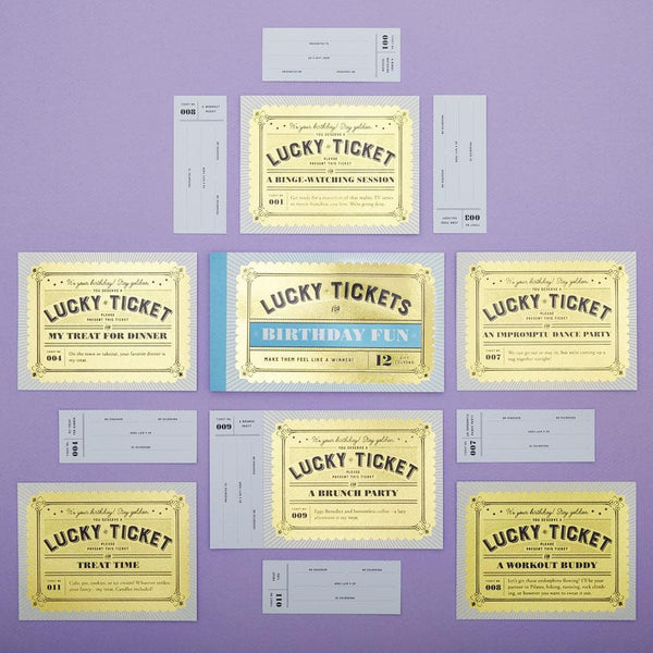 Lucky Tickers for Birthday Fun (12 Gift Coupons)