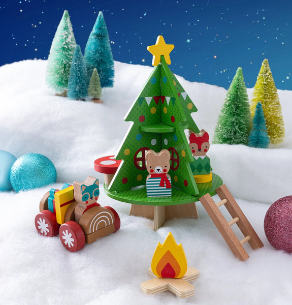 Christmas Treehouse Wooden Playset