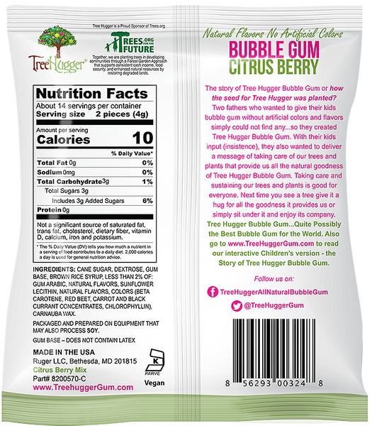 Tree Hugger Bubble Gum - Citrus Berry