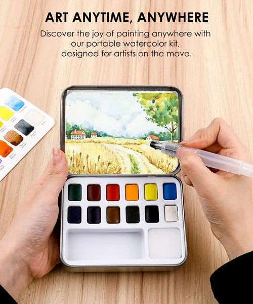 Watercolor Pocket Set Of 12 With Brush | Floral Colors