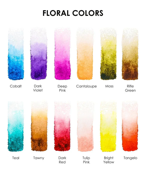 Watercolor Pocket Set Of 12 With Brush | Floral Colors