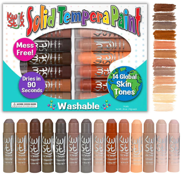 Kwik Stix | Solid Tempera Paint | 14 Skin Tones