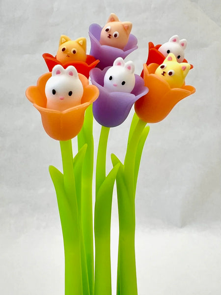 Blue Bell Bunny Flower Gel Ink Pens