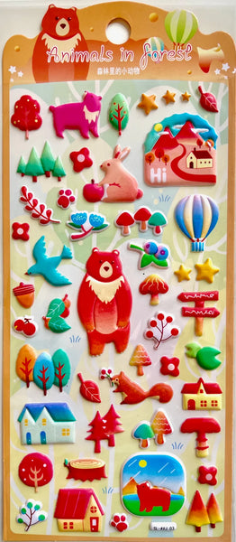 Forest Animals Puffy Stickers