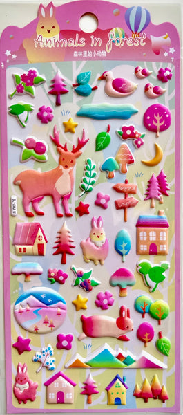 Forest Animals Puffy Stickers