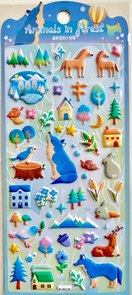 Forest Animals Puffy Stickers