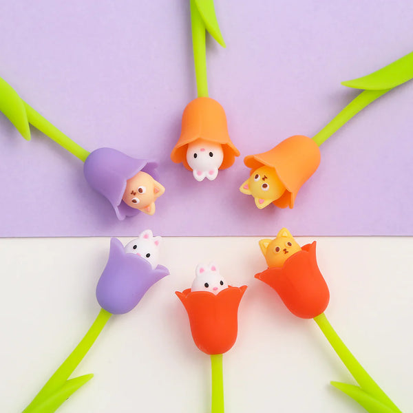 Blue Bell Bunny Flower Gel Ink Pens