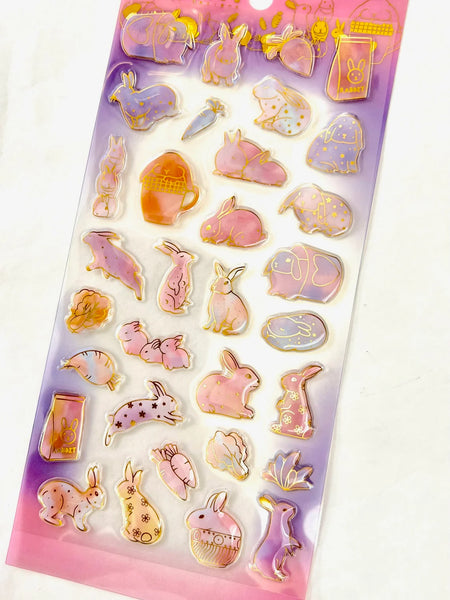 Nekoni Rabbit Crystal Gel Stickers