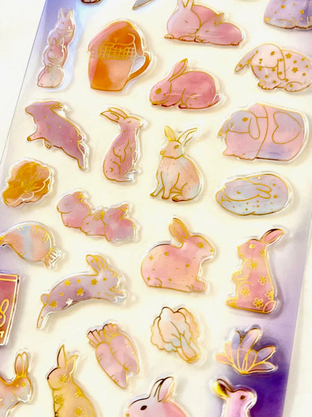 Nekoni Rabbit Crystal Gel Stickers