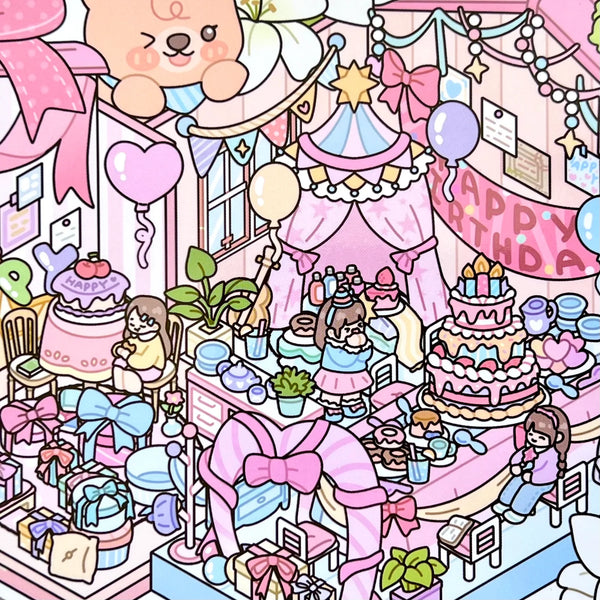 3D Diorama Party Stickers