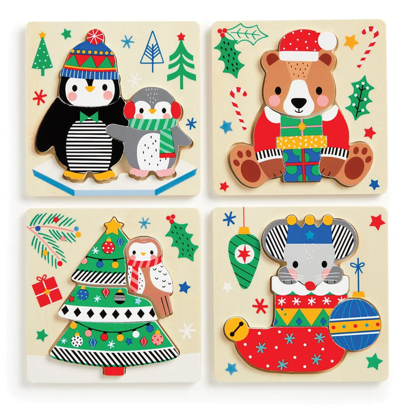 Festive Friends Wooden Puzzles