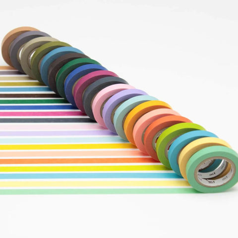MT Thin Washi Tape 20 Pack - Solid Colors