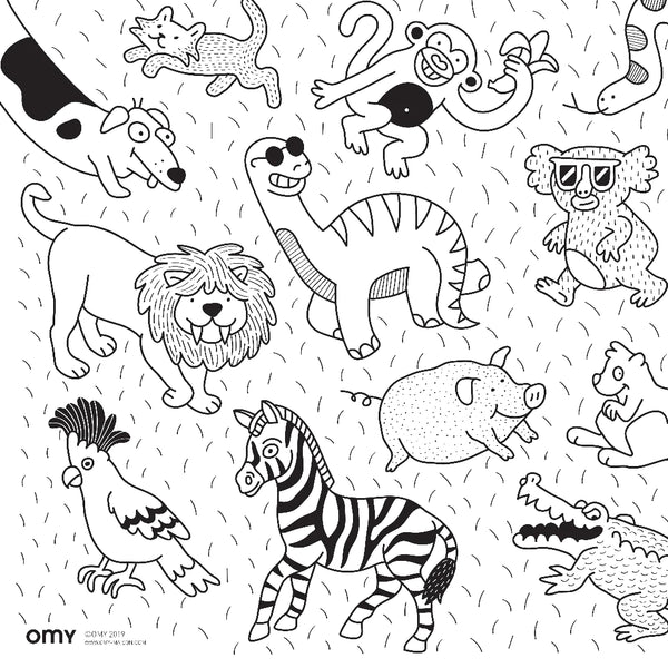 Coloring Pocket Poster: Animals