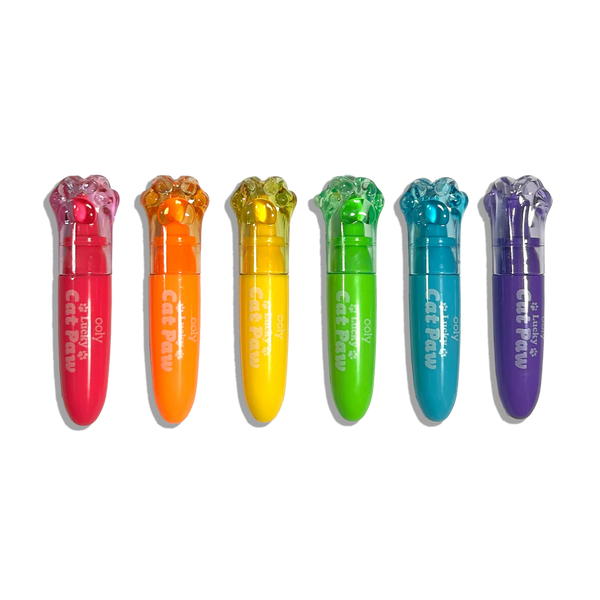 Lucky Cat Paw Scented Neon Highlighters - Set of 6