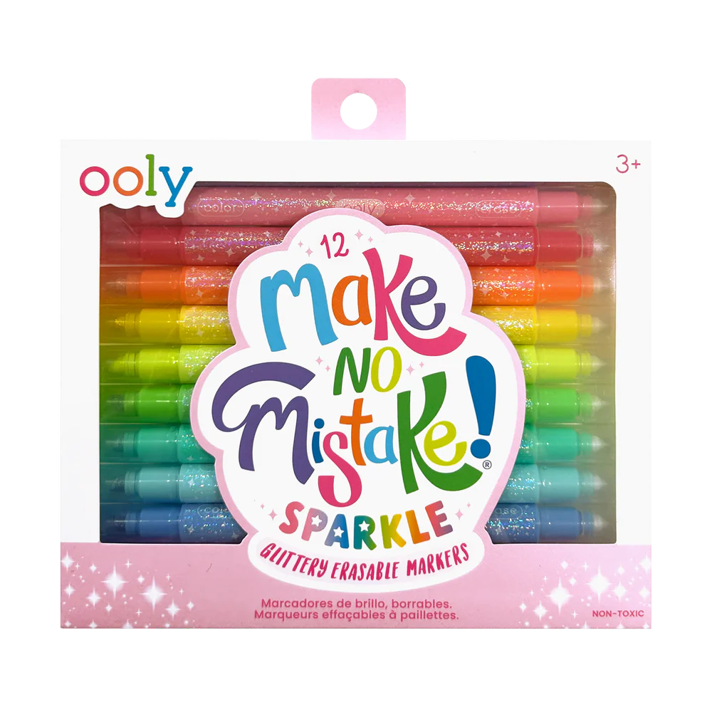 Make No Mistake! Sparkle Glittery Erasable Markers - Set of 12