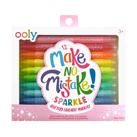 Make No Mistake! Sparkle Glittery Erasable Markers - Set of 12