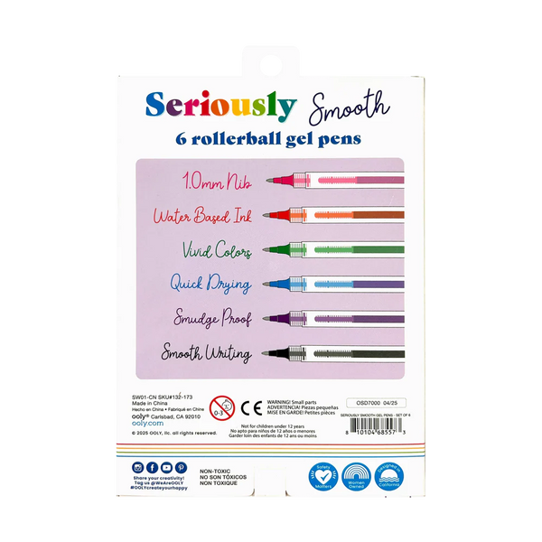 Seriously Smooth Rollerball Gel Pens - Set of 6