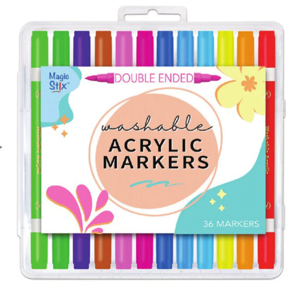 Magic Stix - Double Ended Washable Acrylic Markers 36 Pack