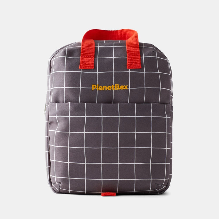 Lunch Tote Bag | Gull Grey Grid