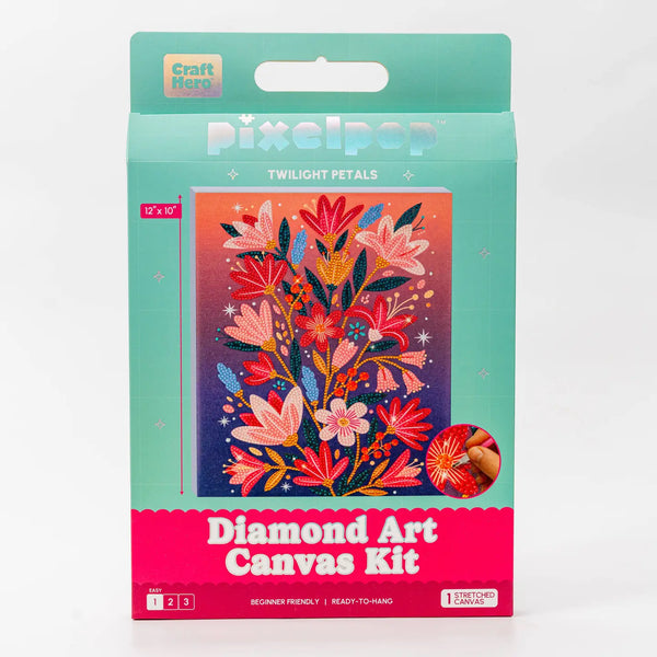 PixelPop Diamond Art Canvas Kit | Twilight Petals