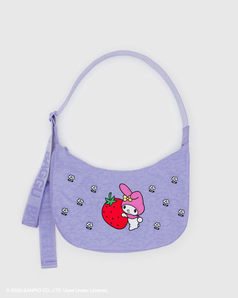Medium Nylon Crescent Bag | Embroidered My Melody Strawberry