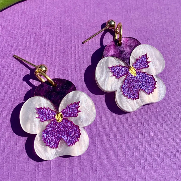 Mini Pansies Earrings
