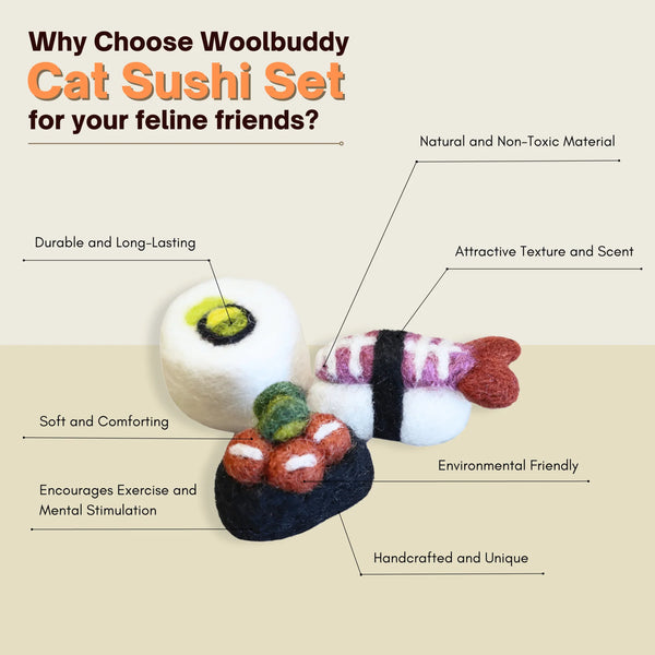 Needle Felting Kit | Sushi Cat Toy