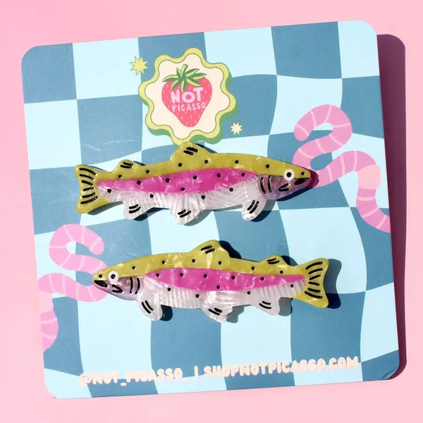 Rainbow Trout Hair Clip Set