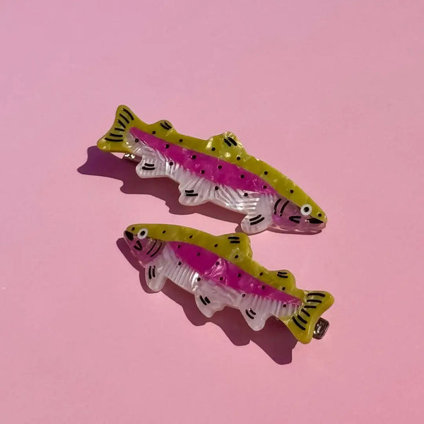 Rainbow Trout Hair Clip Set