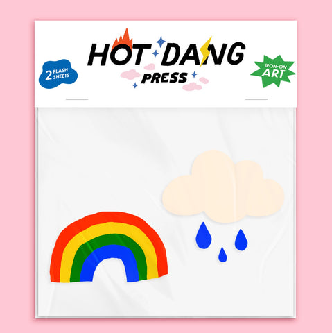 Rainbow & Cloud Buddies Iron-On Art