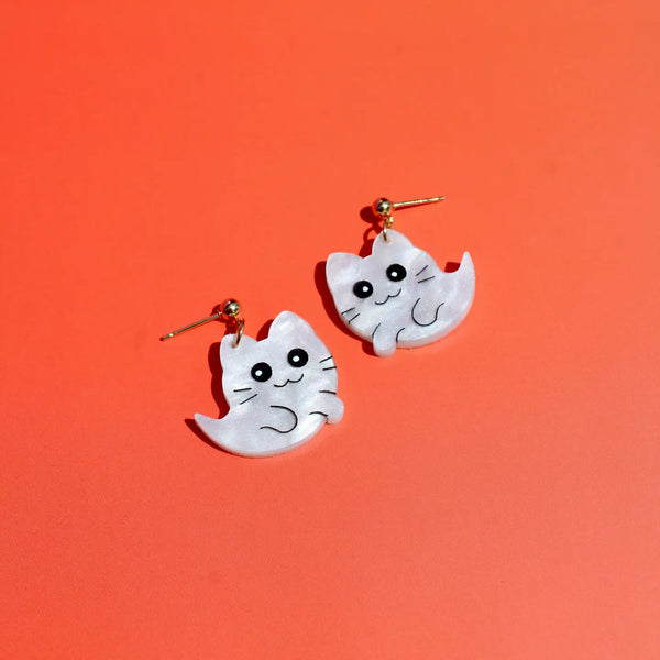 Ghost Kitty Earrings