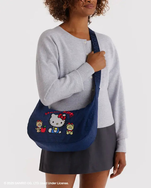 Medium Nylon Crescent Bag | Hello Kitty and Teddy