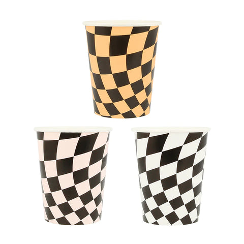 Halloween Checkered Cups