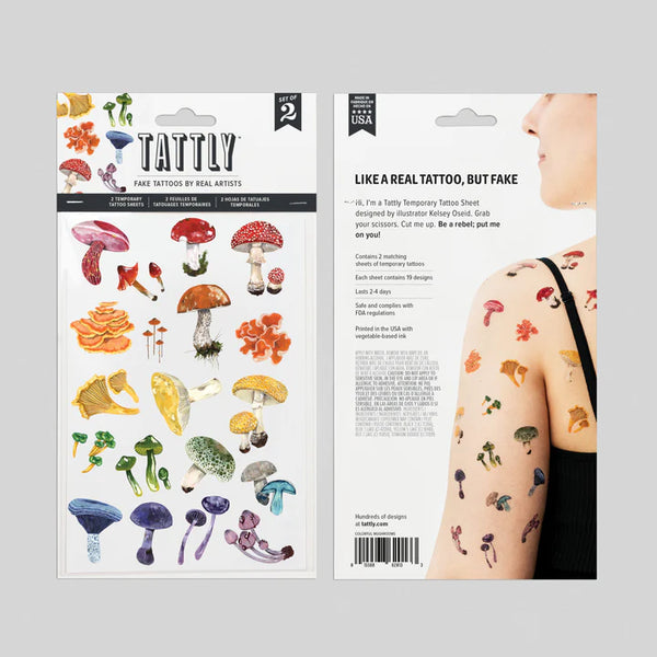 Colorful Mushroom Tattoo Sheets